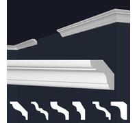 Marbet lattes de plafond en polystyrène XPS, moulures stuc de haute qualité, légères et robustes, design moderne (boîte 50 mètres, E-23, 22 x 22 mm), latte décorative
