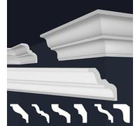 Marbet, lattes de plafond en polystyrène XPS, moulures stuc de haute qualité, légères et robustes, design moderne (boîte 50 mètres, E-10, 80 x 87 mm), latte décorative