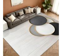 Marble Tapis 140x200cm, Black Gold Marble Tapis for Living Room | Washable Soft Anti-Slip Moquette for Bedroom Bedside Dining Table Decor