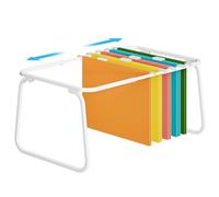 Marbrasse Cadre de Dossiers Suspendus Télescopique,Réglable Support de Classement Format Lettre(40-63cm),Support Dossiers Suspendus pour Organisation de Bureau Métal(Blanc)