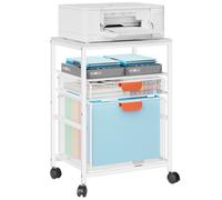Marbrasse Chariot de Rangement à Roulettes,Imprimantes Multifonction,Meuble de Rangement pour Classeurs avec Tiroirs,Chariot pour Imprimante 3D,Bureau à Domicile(Blanc)
