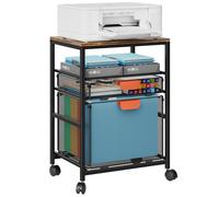 Marbrasse chariot de Rangement à Roulettes,Imprimantes Multifonction,Meuble de Rangement pour Classeurs avec Tiroirs,Chariot pour Imprimante 3D,Bureau à Domicile(Brun Rustique)