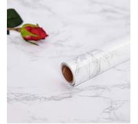 Marbre Papier Adhesif pour Meuble Porte Armoire Cuisine Decoratif Sticker Vinyle Film Autocollant Imperméable Gris 60X300cm