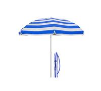 Marbueno 10219AO Parasol Polyester Aluminium Bleu Foncé 220 cm avec Housse Jardin Piscine Plage