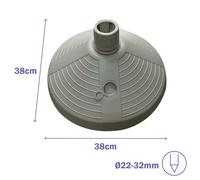 Marbueno 10502 Base de Parasol Ronde Plastique 45x45x14 cm 20L Blanc pour Jardin Piscine Terrasse