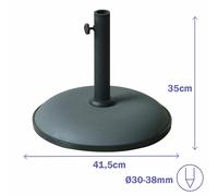 Marbueno Base de Parasol Ronde en Ciment Gris 15kg
