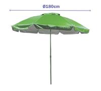 Marbueno MARBUENO SUMMER 10473V Parapluie Acier 6 Bras D200 cm Nylon Vert Jardin Piscine Plage