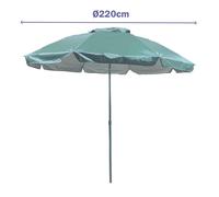 Marbueno PARApluie Acier 6 Baleines D140 cm Nylon Bleu Turquoise Jardin Piscine Plage MARBUENO SUMMER 10470VT