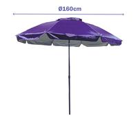 Marbueno Parasol Acier 6 Branches D140 cm Nylon Violet Jardin Piscine Plage MARBUENO SUMMER 10470MO