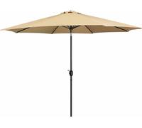 Marbueno Parasol acier 8 baleines D270 cm Polyester Marron Jardin 10482