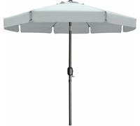 Marbueno Parasol acier 8 baleines D300 cm polyester blanc Jardin, piscine, terrasse