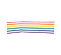 Marbueno Paravent 4 Poteaux Acier Polyester Rayures Multicolores 360x80 cm Plage Piscine Jardin Camping 10496
