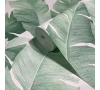 marburg Avalon 31650 Papier peint Motif feuilles de plantes Blanc/vert Pour chambre à coucher, salon ou cuisine Fabriqué en Allemagne 10,05 x 0,53 m