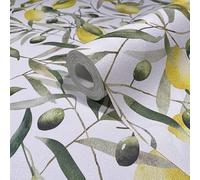 marburg Papier peint autocollant blanc, vert, jaune, feuilles florales, jungle, motif végétal, pour mur et meubles, film autocollant 6 x 0,53 m, fabriqué en Allemagne