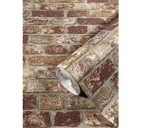 marburg Papier peint brun-beige aspect brique réaliste 10,05m x 0,53m Made in Germany