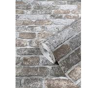 marburg Papier peint gris-brun aspect brique ancienne 10,05m x 0,53m Made in Germany