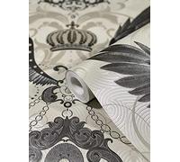 marburg Papier peint non-tissé Beige Argent Ornament Glööckler Imperial de pour chambre de mouton salon ou cuisine Qualité supérieure 100% Fabriqué en Allemagne 10,05 x 0,70m