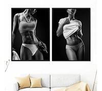 marca generica Sexy Femmes Gym Fitness Mur Art Toile Peinture Nordique Affiches Et Gravures Mur Photos Pour Salon Décor À La Maison Sans Cadre-50X70cmx2