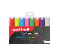 Marcador Tiza Líquida Uni Chalk PWE-8K. Estuche 8 U. Surtidas