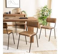 Marcel - lot de 2 chaises assise cuir dossier bois de manguier