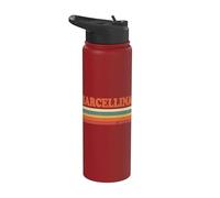 MARCELLINA Rétro Prénom Personnalisé Rayures Vintage Stainless Steel Insulated Water Bottle