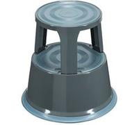 Tabouret marchepied roulant métal 2 marches - gris