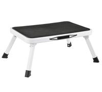 Haushalt International Marche-pied pliable 38 x 26 x 17,5 cm blanc et noir