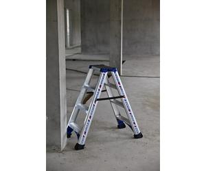 Marchepied ALPHA aluminium double accès 2x3 marches - DUARIB - 651603