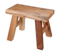 Marchepied en Bois Antidérapant, Tabouret Bas Stable | Format Compact 26x20x13cm, Teinte Marron, Style Rustique, Adapté au Bureau et Patio