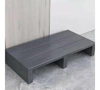Marchepied en bois robuste - Repose-pieds robuste, sans assemblage, échelle portable pour chambre à coucher et salle de bain - Gris foncé, 60 x 30 x 15 cm, design élégant, sûr et durable