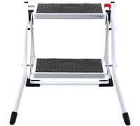 VEVOR Marchepied Pliable Capacité 150 kg Escabeau à 2 Marches en Acier Tabouret Large Multi-usage avec Surface et Patins Antidérapants pour Adultes, Tout-petits, Maison, Cuisine, Bureau, Camping-cars
