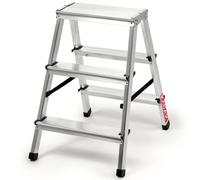 Marchepied KADAX en aluminium 3 marches, marchepied rabattable jusqu'à 125 kg