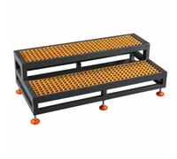 Marchepied Machine CNC avec une Capacité de 2400 Kilogrammes. | Acier laminé à froid, grille en fibre de verre, pieds réglables, patins antidérapants.(Style P 165.5x79x53cm)