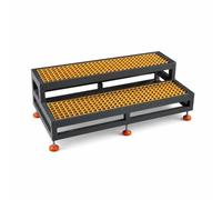 Marchepied Machine CNC avec une Capacité de 2400 Kilogrammes. | Acier laminé à froid, grille en fibre de verre, pieds réglables, patins antidérapants.(Style B 110x50x35cm)
