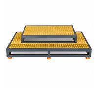 Marchepied Machine CNC avec une Capacité de 2400 Kilogrammes. | Acier laminé à froid, grille en fibre de verre, pieds réglables, patins antidérapants.(Style S 164x84x32cm)