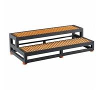 Marchepied Machine CNC avec une Capacité de 2400 Kilogrammes. | Acier laminé à froid, grille en fibre de verre, pieds réglables, patins antidérapants.(Style E 150x70x32cm)