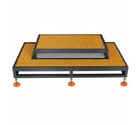 Marchepied Machine CNC avec une Capacité de 2400 Kilogrammes. | Acier laminé à froid, grille en fibre de verre, pieds réglables, patins antidérapants.(Style T 164x84x35cm)
