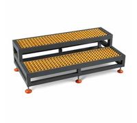 Marchepied Machine CNC avec une Capacité de 2400 Kilogrammes. | Acier laminé à froid, grille en fibre de verre, pieds réglables, patins antidérapants.(Style H 165.5x79x35cm)