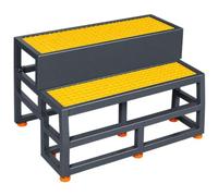 Marchepied Machine CNC avec une Capacité de 2400 Kilogrammes. | Acier laminé à froid, grille en fibre de verre, pieds réglables, patins antidérapants.(Style Q 120x80x70cm)
