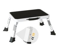 Marchepied Pliable 3 Marches, Capacité 150 kg, Plateforme Antidérapante, Pieds en Caoutchouc, Tabouret Portable Blanc, Blanc