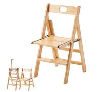 Marchepied pliable à 4 marches avec main courante, escabeau multifonction en bois massif, siège de chaise pliable pour maison, bibliothèque, jardin, présentoir pour plantes et fleurs