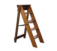 Marchepied pliable en bois de noyer à 5 marches - Design robuste pour la maison et le bureau, idéal pour un accès facile et des solutions Sto intelligentes