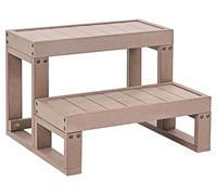 Marchepied pour Bain à Remous Matière Synthétique Tabouret Marche Escalier Marron Limay