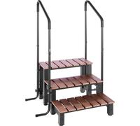 Marchepied pour spa avec main courante, escalier extérieur à 3 marches pour spa, échelle robuste de 640,1 mm de large pour piscine hors sol/gonflable avec une capacité de charge de 249,5 kg, multi-usa