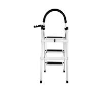 Marchepied Robuste Pliable de Bricolage, Escabeau à 3 marches - Prend Peu de Place et se Range Facilement - en Aluminium-104 x 57 x 41,5 cm - 3 marches (Blanc)