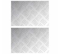 Marches d'escalier 2 pièces 30 x 20 cm argent aluminium toboggan | Plaques à carreaux, toboggan, utilisation intérieure et extérieure, entretien facile, construction robuste