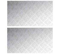 Marches d'escalier 2 pièces 90 x 50 cm Argent Aluminium | Aluminium robuste, antidérapant, intérieur et extérieur, nettoyage facile, utilisation toute l'année