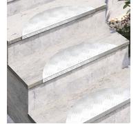Marches d'escalier en aluminium - vidaXL - Semi-ellipse - 60x18x2,5 cm - Argenté - Antidérapant - Texture nervurée
