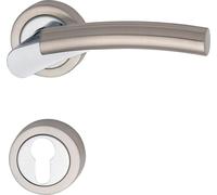MARCHESI Garniture à béquilles MIND - sur rosace PZ, zamak chromé/nickelé mat