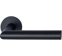 Marchesi paire de béquilles onglet poignées de porte sur rosace ronde, inox noir mat